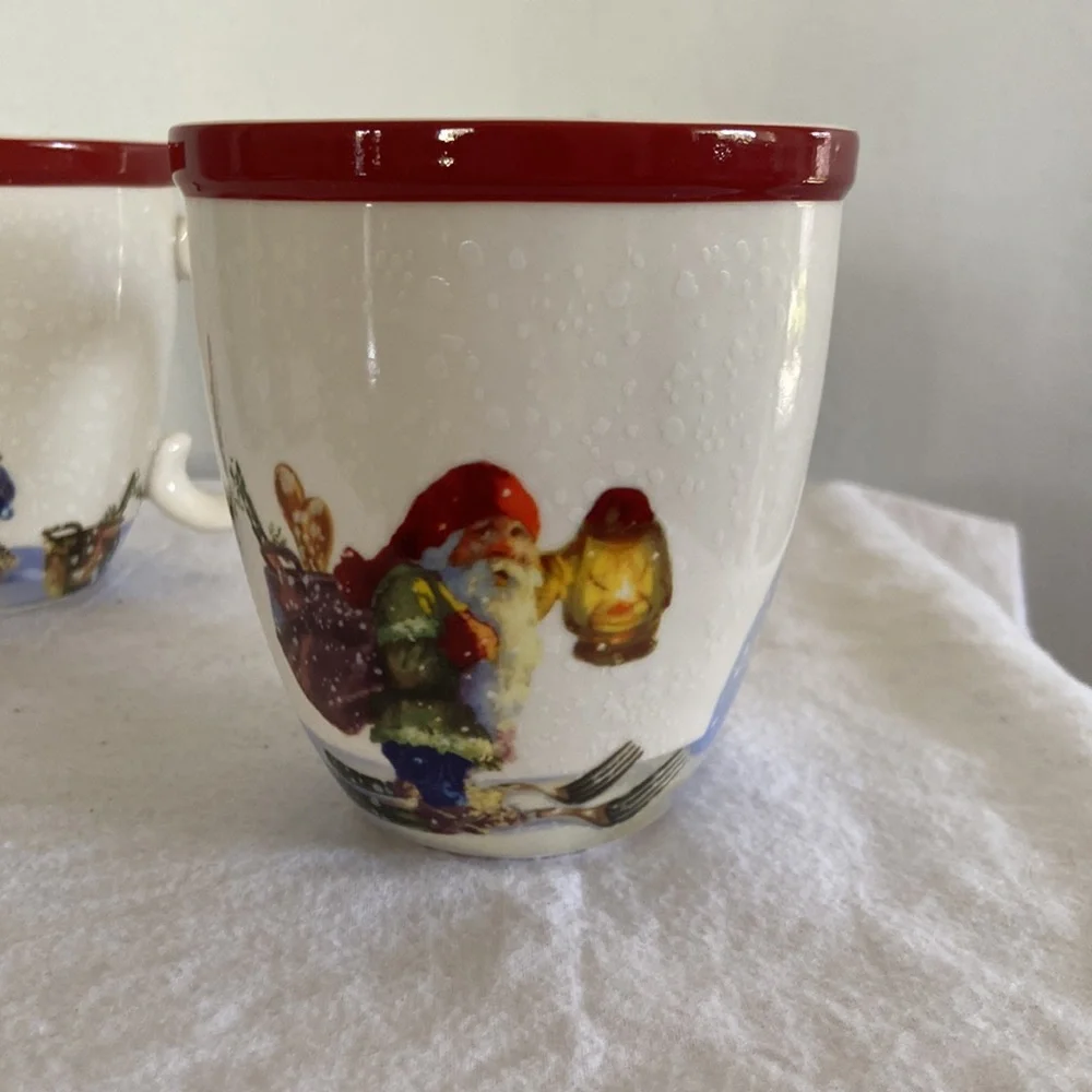 Williams Sonoma Set of Four Nordic Elf Mugs